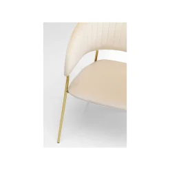 KARE Design Chaise Avec Accoudoirs Belle Velours Crème ^ Chaise