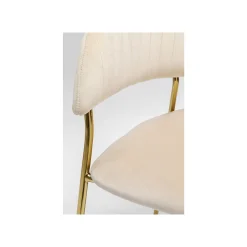 KARE Design Chaise Avec Accoudoirs Belle Velours Crème ^ Chaise