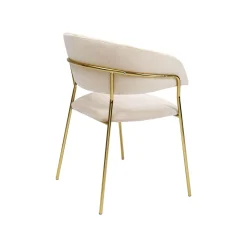 KARE Design Chaise Avec Accoudoirs Belle Velours Crème ^ Chaise