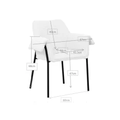 KARE Design Chaise Avec Accoudoirs Bess Crème ^ Chaise