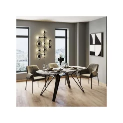 KARE Design Chaise Avec Accoudoirs Bess Flitter Grise ^ Chaise