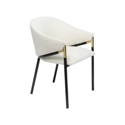 KARE Design Chaise Avec Accoudoirs Boulevard Boucle Crème ^ Chaise