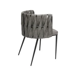 KARE Design Chaise Avec Accoudoirs Cheerio Grise ^ Chaise