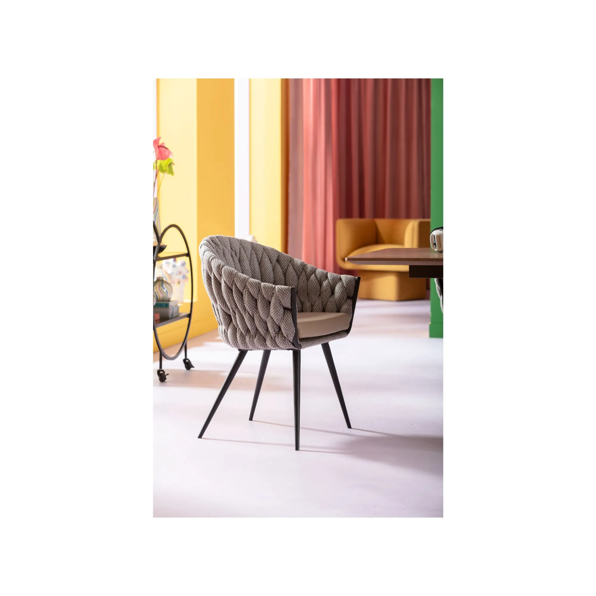 KARE Design Chaise Avec Accoudoirs Knot Marron ^ Chaise
