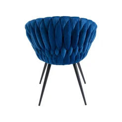 KARE Design Chaise Avec Accoudoirs Knot Velours Bleu ^ Chaise