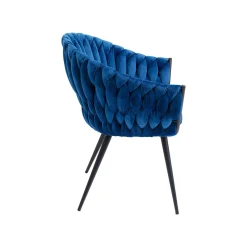 KARE Design Chaise Avec Accoudoirs Knot Velours Bleu ^ Chaise