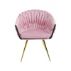 KARE Design Chaise Avec Accoudoirs Knot Velours Rose ^ Chaise