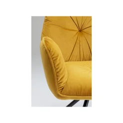 KARE Design Chaise Avec Accoudoirs Mila Velours Jaune ^ Chaise