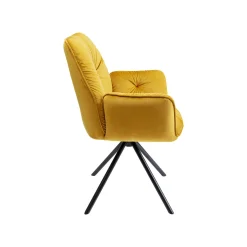 KARE Design Chaise Avec Accoudoirs Mila Velours Jaune ^ Chaise