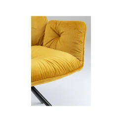 KARE Design Chaise Avec Accoudoirs Mila Velours Jaune ^ Chaise