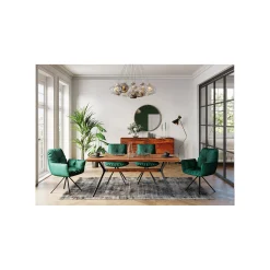 KARE Design Chaise Avec Accoudoirs Mila Velours Vert ^ Chaise
