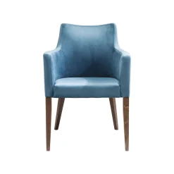 KARE Design Chaise Avec Accoudoirs Mode Velours Bleu Pétrole ^ Chaise
