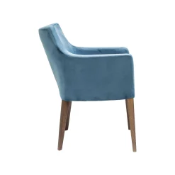 KARE Design Chaise Avec Accoudoirs Mode Velours Bleu Pétrole ^ Chaise