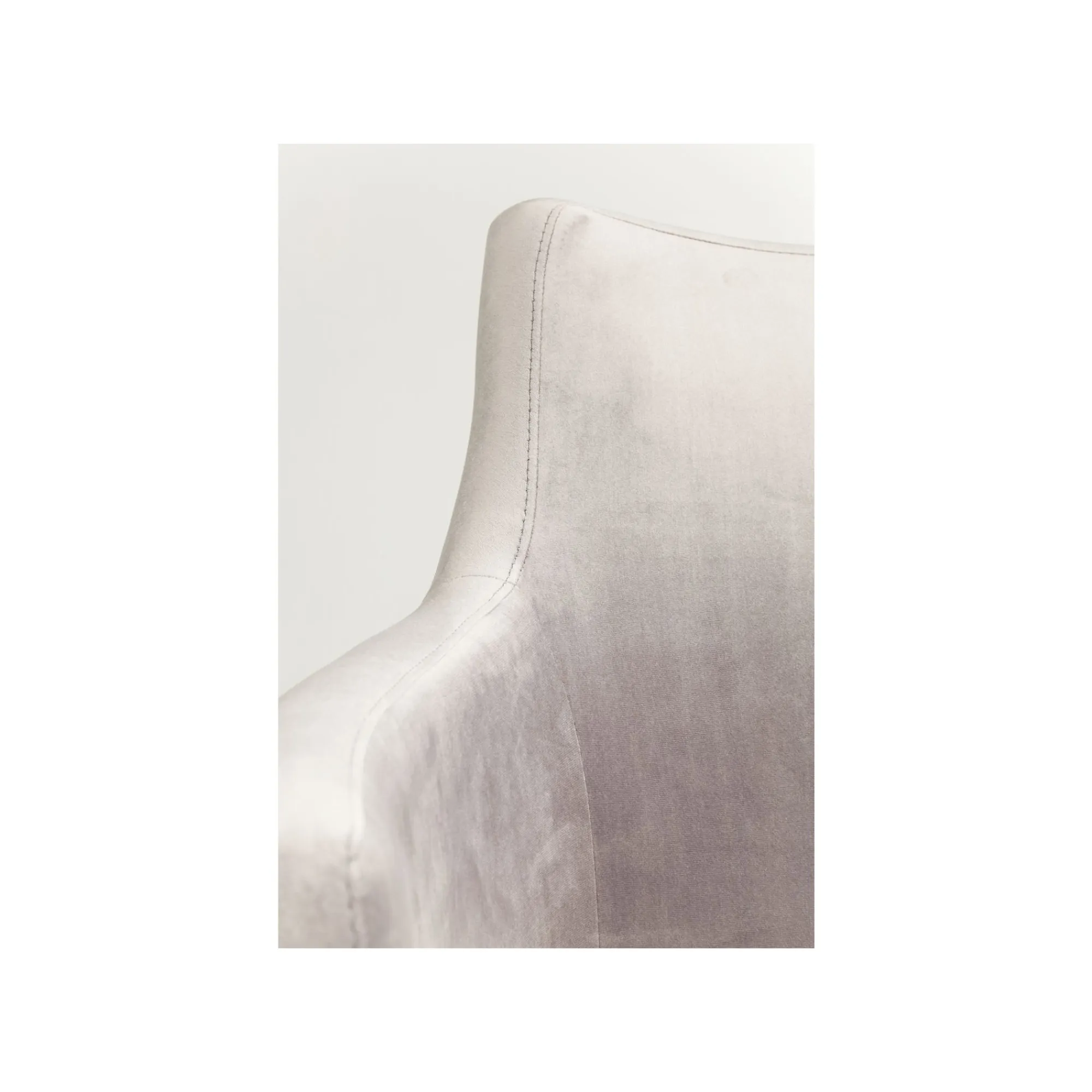 KARE Design Chaise Avec Accoudoirs Mode Velours Gris ^ Chaise