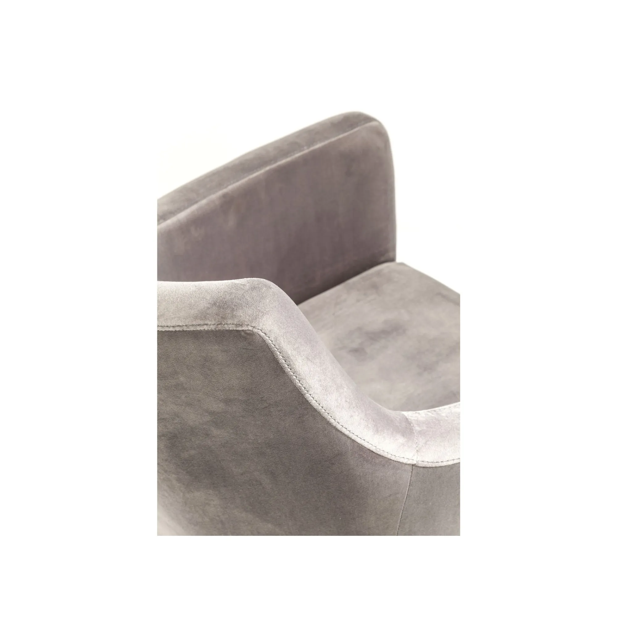 KARE Design Chaise Avec Accoudoirs Mode Velours Gris ^ Chaise