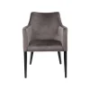 KARE Design Chaise Avec Accoudoirs Mode Pieds Noirs Velours Gris ^ Chaise