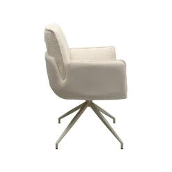 KARE Design Chaise Avec Accoudoirs Pivotante Hilla Crème ^ Chaise