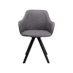 KARE Design Chaise Avec Accoudoirs Pivotante Lady Grise Pieds Noirs ^ Chaise