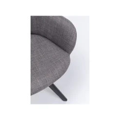 KARE Design Chaise Avec Accoudoirs Pivotante Lady Grise Pieds Noirs ^ Chaise