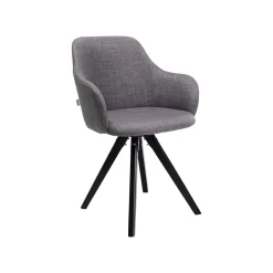 KARE Design Chaise Avec Accoudoirs Pivotante Lady Grise Pieds Noirs ^ Chaise