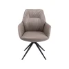KARE Design Chaise Avec Accoudoirs Pivotante Amira Grise ^ Chaise De Bureau|Chaise
