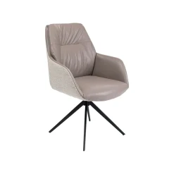 KARE Design Chaise Avec Accoudoirs Pivotante Amira Grise ^ Chaise De Bureau|Chaise
