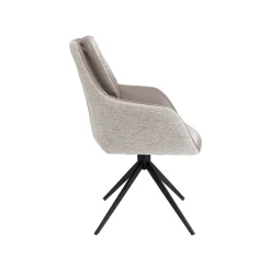 KARE Design Chaise Avec Accoudoirs Pivotante Amira Grise ^ Chaise De Bureau|Chaise