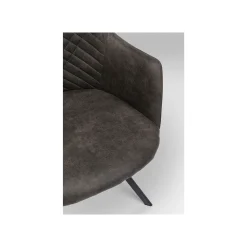 KARE Design Chaise Avec Accoudoirs Pivotante Coco Gris Anthracite ^ Chaise
