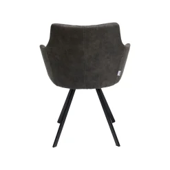 KARE Design Chaise Avec Accoudoirs Pivotante Coco Gris Anthracite ^ Chaise