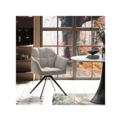 KARE Design Chaise Avec Accoudoirs Pivotante Thinktank Grise ^ Chaise De Bureau|Chaise