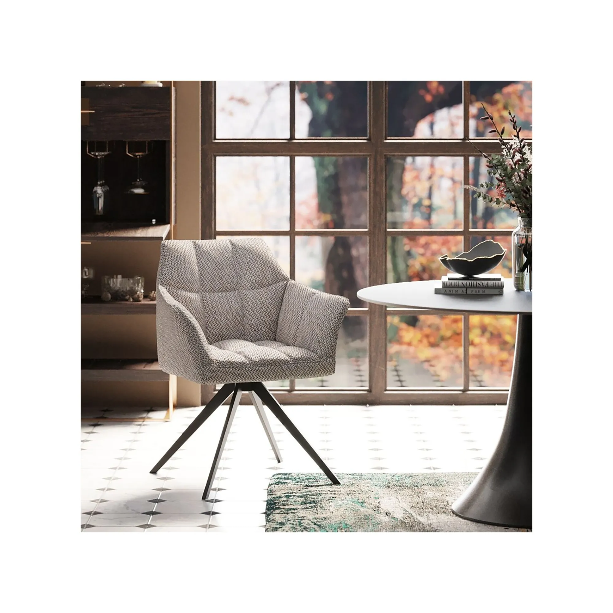 KARE Design Chaise Avec Accoudoirs Pivotante Thinktank Grise ^ Chaise De Bureau|Chaise