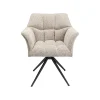 KARE Design Chaise Avec Accoudoirs Pivotante Thinktank Crème ^ Chaise De Bureau|Chaise