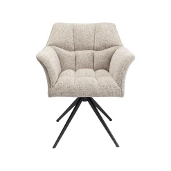 KARE Design Chaise Avec Accoudoirs Pivotante Thinktank Crème ^ Chaise De Bureau|Chaise