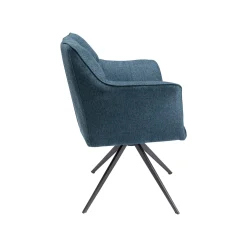 KARE Design Chaise Avec Accoudoirs Pivotante Thinktank Bleue ^ Chaise