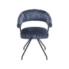 KARE Design Chaise Avec Accoudoirs Pivotante Arabella Bleue ^ Chaise
