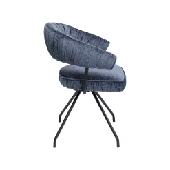 KARE Design Chaise Avec Accoudoirs Pivotante Arabella Bleue ^ Chaise