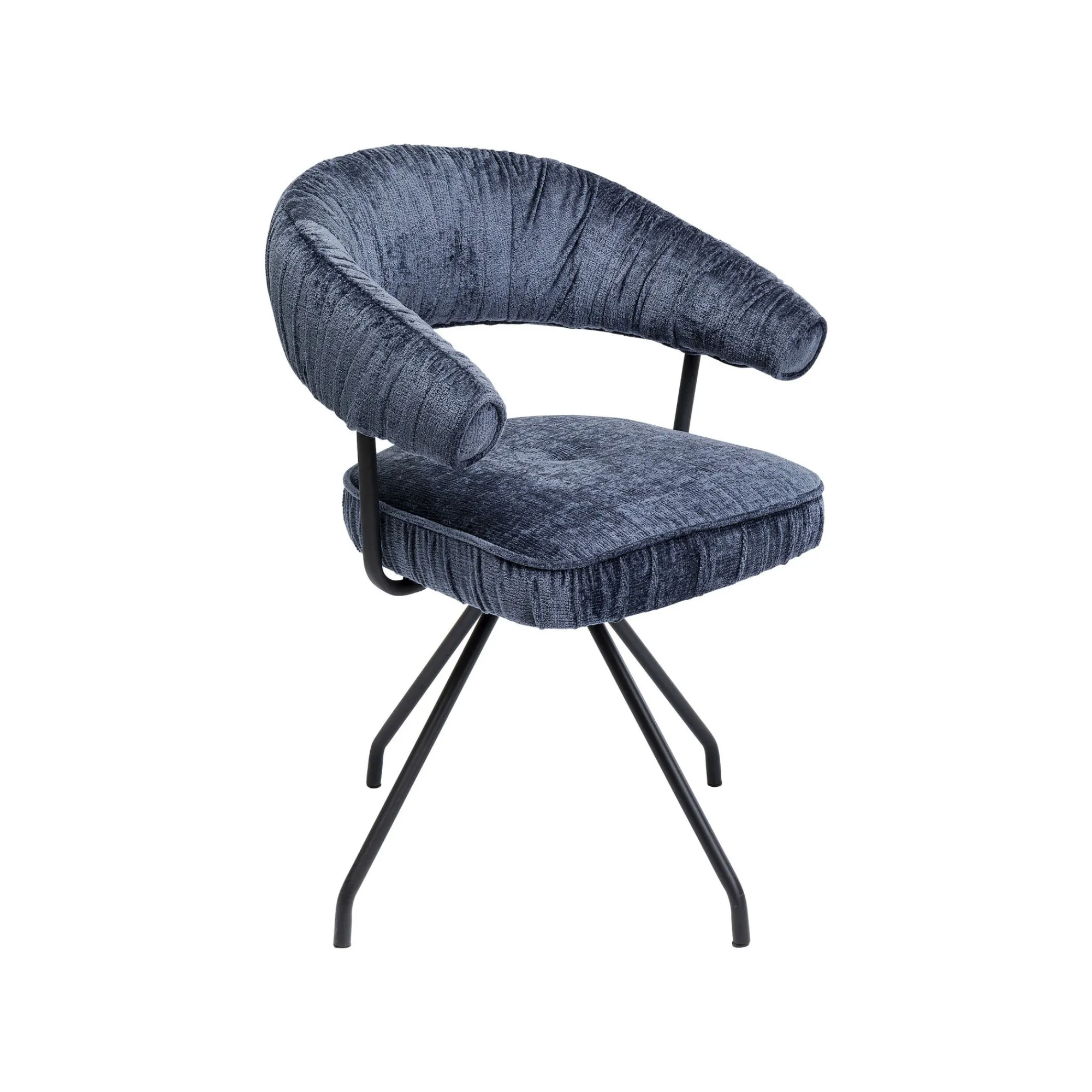 KARE Design Chaise Avec Accoudoirs Pivotante Arabella Bleue ^ Chaise