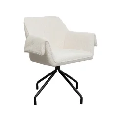 KARE Design Chaise Avec Accoudoirs Pivotante Bess Crème ^ Chaise|Chaise De Bureau