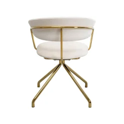 KARE Design Chaise Avec Accoudoirs Pivotante Belle Velours Crème ^ Chaise De Bureau|Chaise