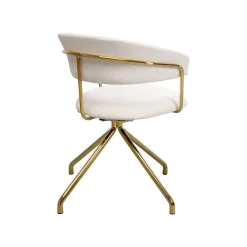 KARE Design Chaise Avec Accoudoirs Pivotante Belle Velours Crème ^ Chaise De Bureau|Chaise
