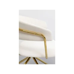 KARE Design Chaise Avec Accoudoirs Pivotante Belle Velours Crème ^ Chaise De Bureau|Chaise