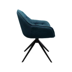 KARE Design Chaise Avec Accoudoirs Pivotante Carlito Mesh Bleue ^ Chaise