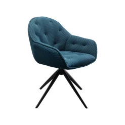 KARE Design Chaise Avec Accoudoirs Pivotante Carlito Mesh Bleue ^ Chaise