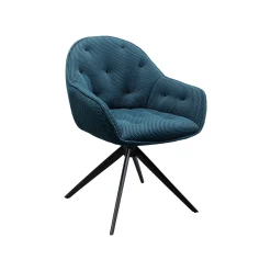 KARE Design Chaise Avec Accoudoirs Pivotante Carlito Mesh Bleue ^ Chaise
