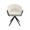 KARE Design Chaise Avec Accoudoirs Pivotante Knot Boucle Blanche ^ Chaise