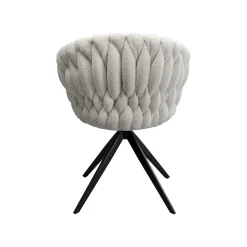 KARE Design Chaise Avec Accoudoirs Pivotante Knot Boucle Blanche ^ Chaise