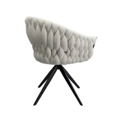 KARE Design Chaise Avec Accoudoirs Pivotante Knot Boucle Blanche ^ Chaise