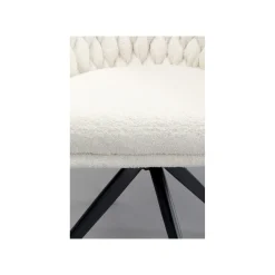 KARE Design Chaise Avec Accoudoirs Pivotante Knot Boucle Blanche ^ Chaise