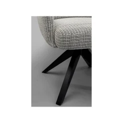 KARE Design Chaise Avec Accoudoirs Pivotante Bosse Noire Et Blanche ^ Chaise