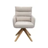 KARE Design Chaise Avec Accoudoirs Pivotante Bosse Crème ^ Chaise